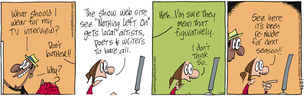 The Knight Life Comic Strip for November 22, 2011 
