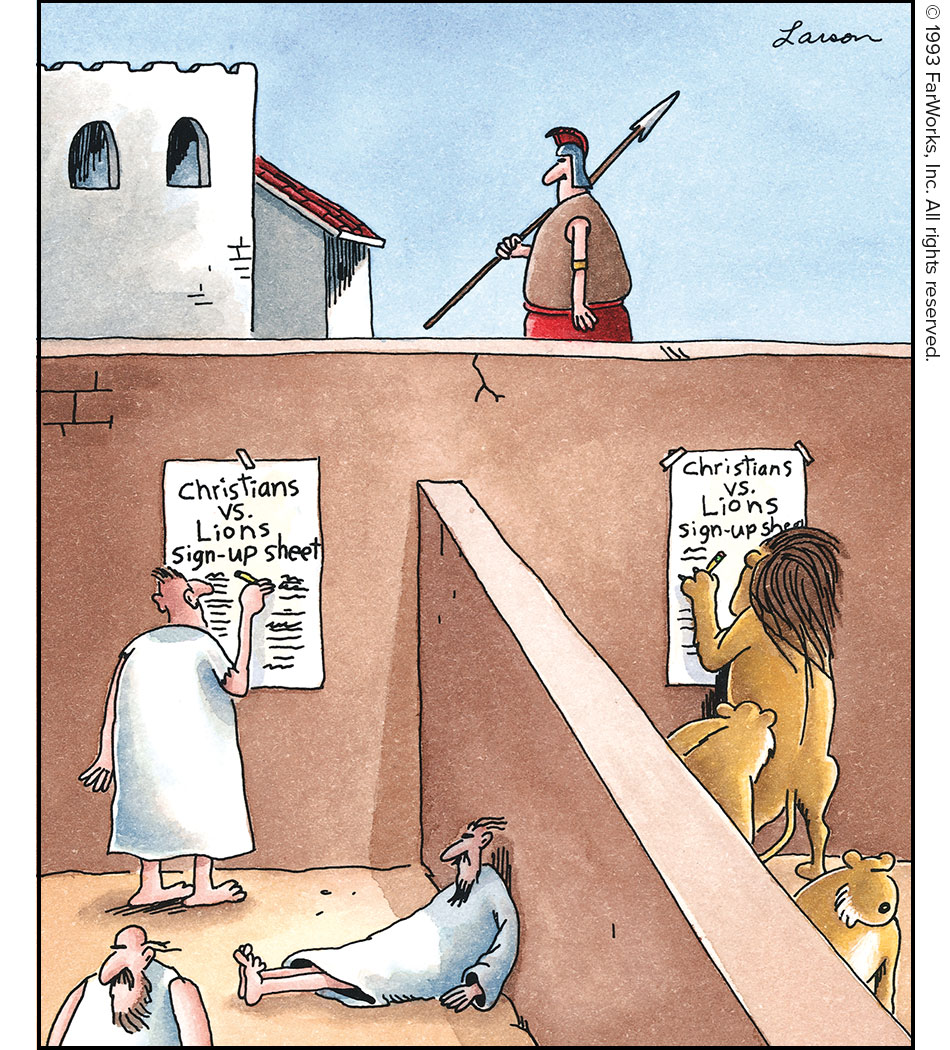 Christians vs. Lions sign up sheet