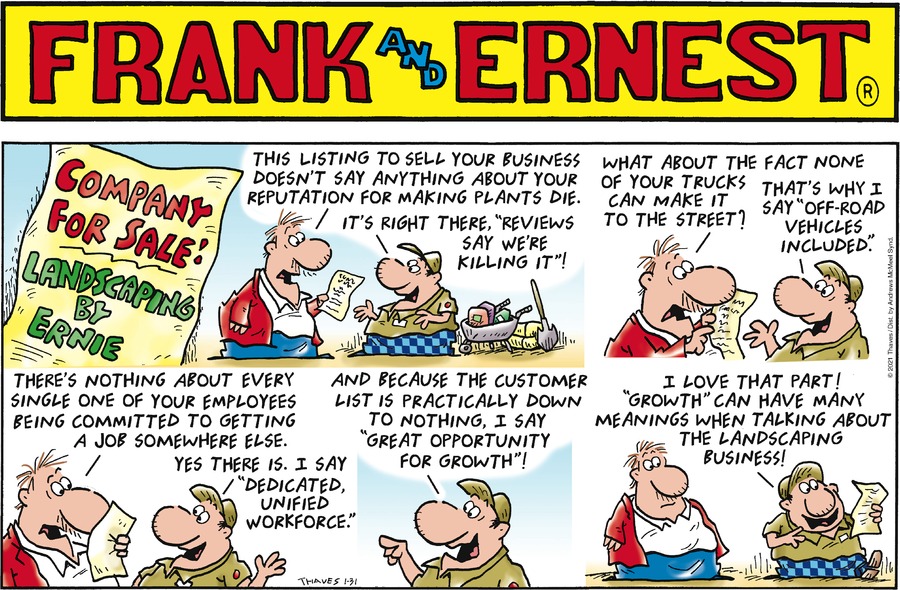 Frank and Ernest Comic Strip for January 31, 2021 