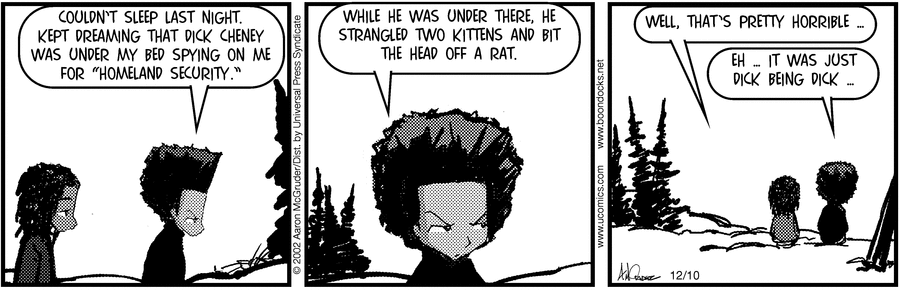 The Boondocks Comic Strip for December 10, 2002 