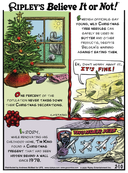 Ripley's Believe It or Not Comic Strip for February 10, 2025 