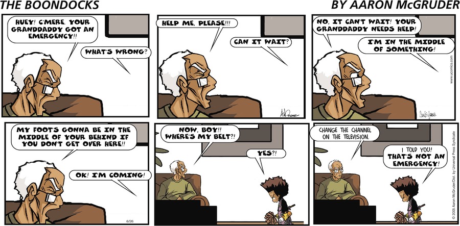 The Boondocks Comic Strip for June 26, 2005 