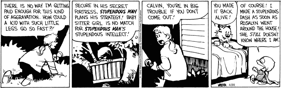 Calvin and Hobbes Comic Strip for April 20, 2024 