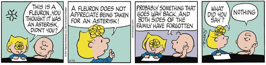 Peanuts Comic Strip for February 15, 2025 