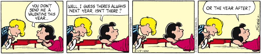 Peanuts Comic Strip for February 17, 2000 