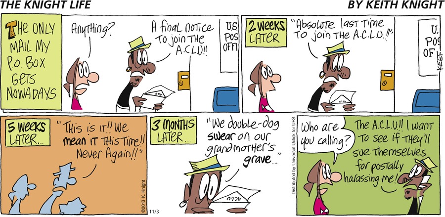 The Knight Life Comic Strip for November 03, 2013 