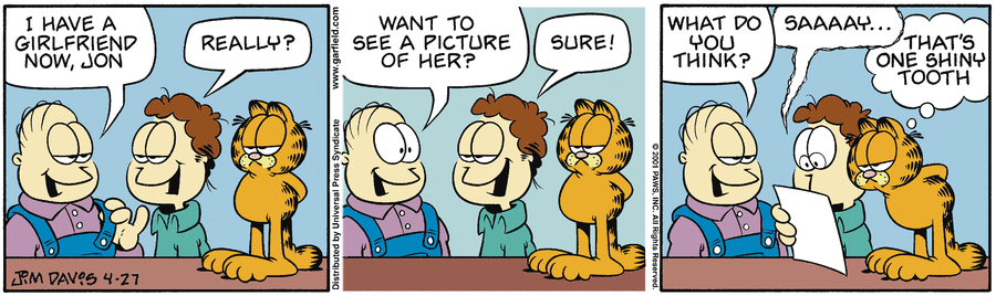 Garfield Comic Strip for April 27, 2001 