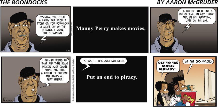 The Boondocks Comic Strip for September 12, 2004 