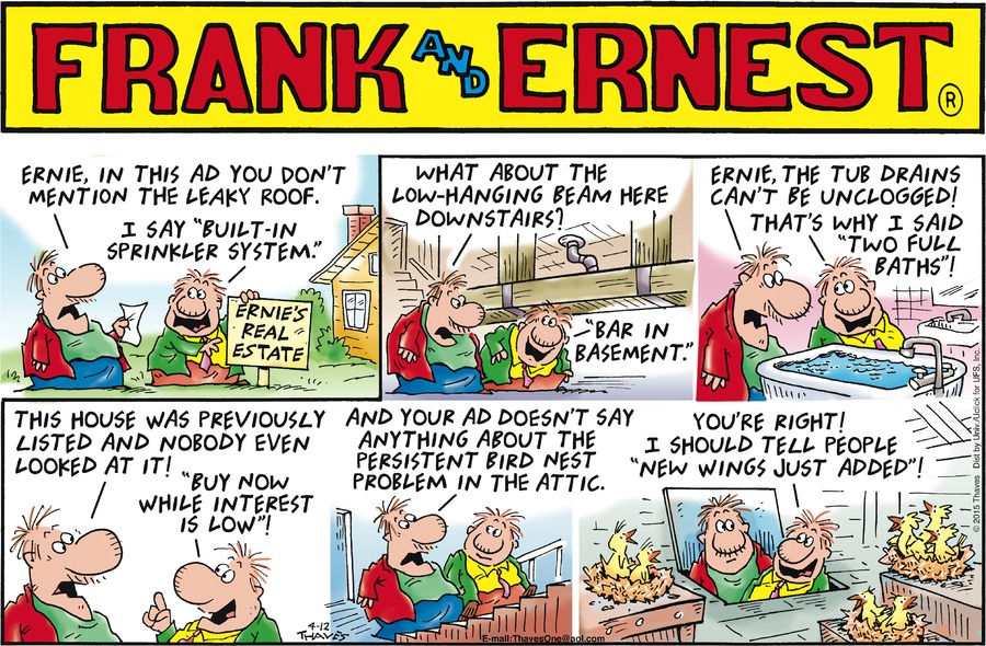 Frank and Ernest Comic Strip for April 12, 2015 