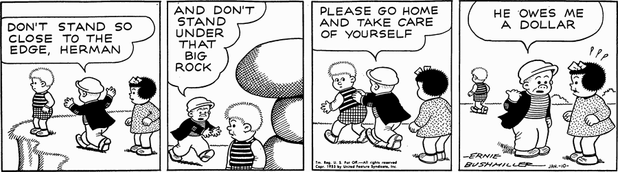 Nancy Comic Strip for January 10, 1955 