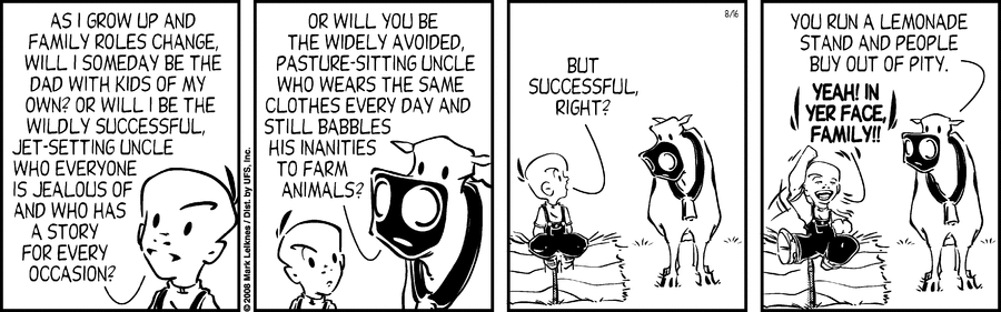 Cow and Boy Classics Comic Strip for August 16, 2008 