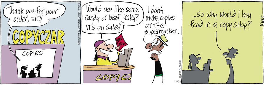 The Knight Life Comic Strip for November 22, 2012 
