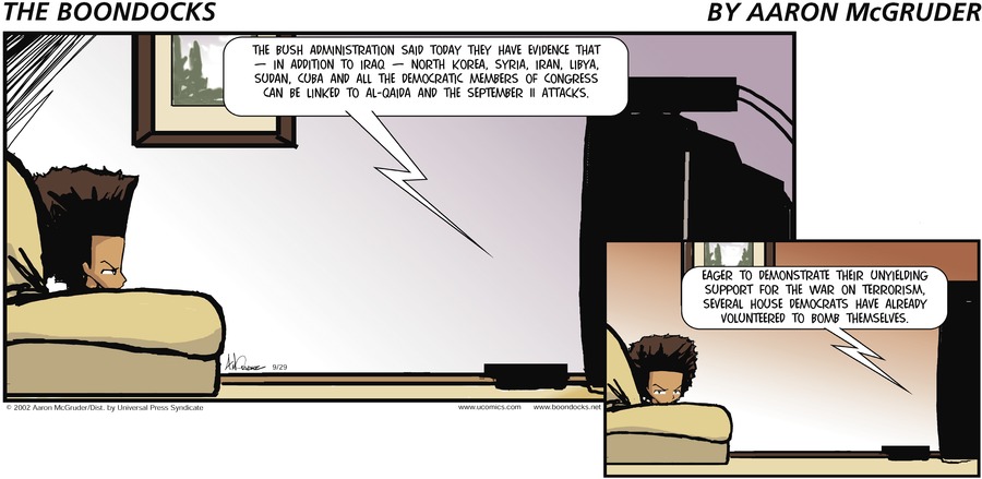 The Boondocks Comic Strip for September 29, 2002 