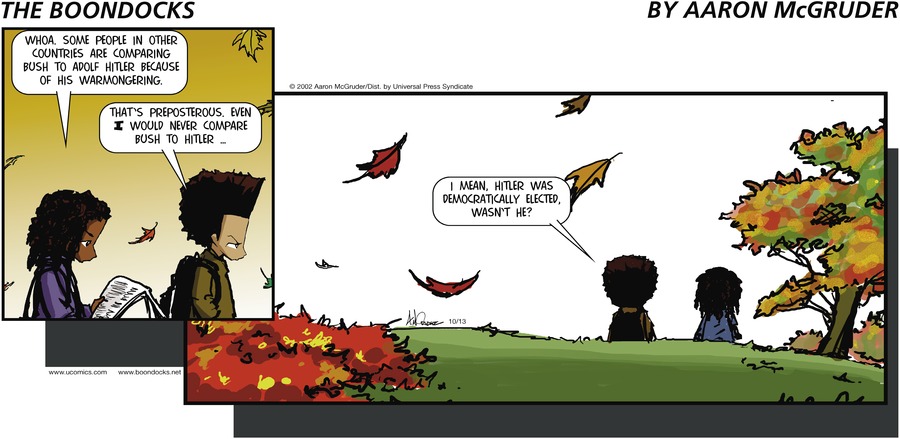 The Boondocks Comic Strip for October 13, 2002 