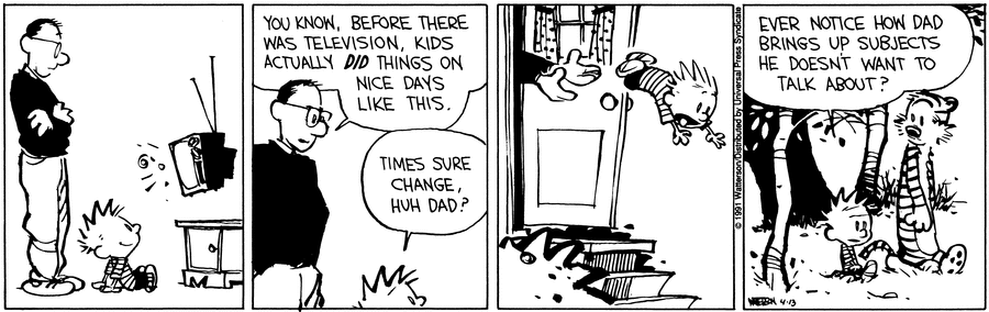 Calvin and Hobbes Comic Strip for April 13, 1991 