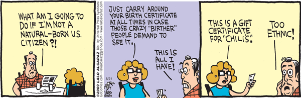 La Cucaracha Comic Strip for August 21, 2009 