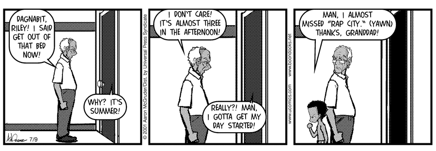 The Boondocks Comic Strip for July 09, 2001 
