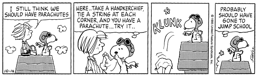 Peanuts Comic Strip for October 14, 1995 