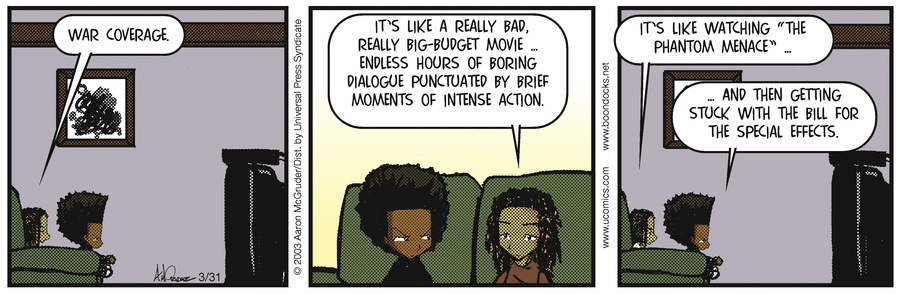 The Boondocks Comic Strip for March 31, 2003 