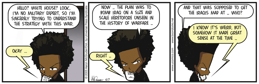 The Boondocks Comic Strip for April 07, 2003 