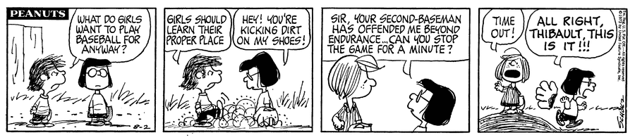 Peanuts Comic Strip for August 02, 1973 