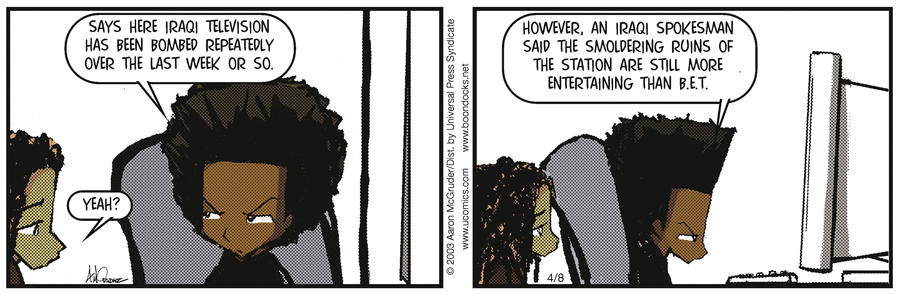 The Boondocks Comic Strip for April 08, 2003 