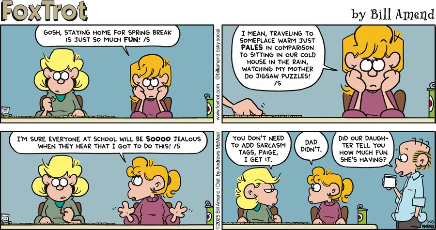 FoxTrot Comic Strip for March 23, 2025 