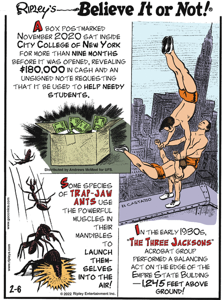 Ripley's Believe It or Not Comic Strip for February 06, 2025 