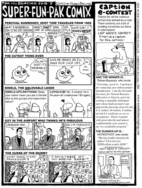 Tom the Dancing Bug Comic Strip for May 28, 2005 