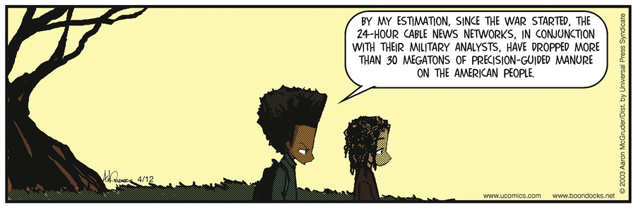 The Boondocks Comic Strip for April 12, 2003 