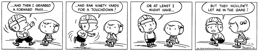 Peanuts Comic Strip for November 16, 1950 