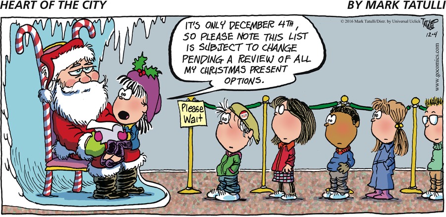 Heart of the City Comic Strip for December 04, 2016 