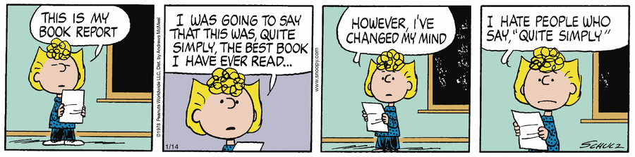 Peanuts Comic Strip for January 14, 2025 