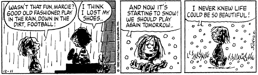 Peanuts Comic Strip for December 11, 1993 