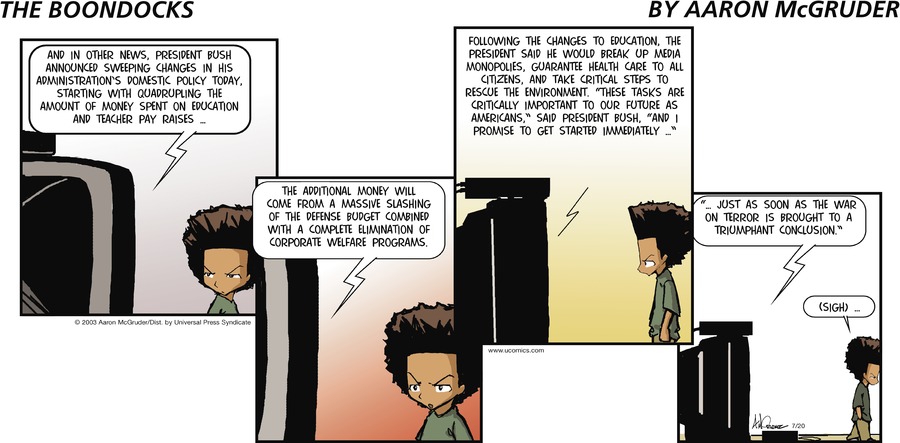 The Boondocks Comic Strip for July 20, 2003 