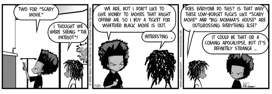 The Boondocks Comic Strip for July 31, 2000 
