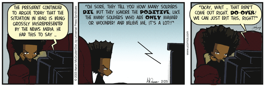 The Boondocks Comic Strip for February 25, 2005 