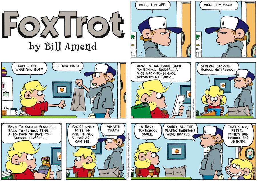 FoxTrot Comic Strip for August 30, 1998 