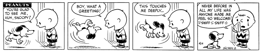Peanuts Comic Strip for April 19, 1951 