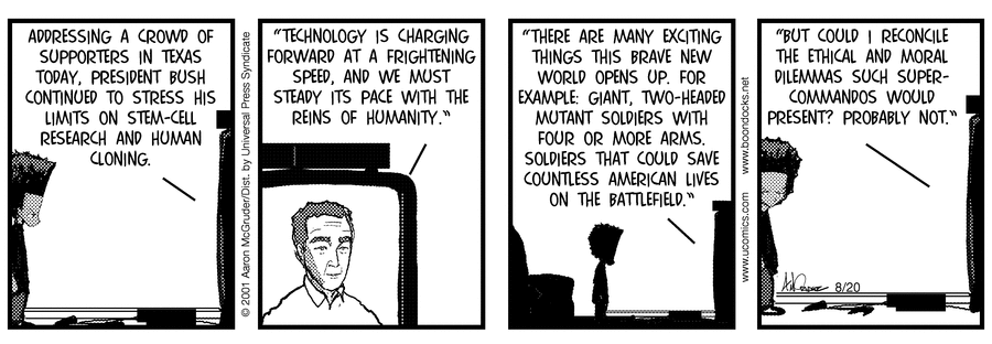 The Boondocks Comic Strip for August 20, 2001 