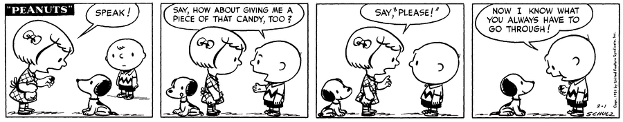 Peanuts Comic Strip for February 01, 1951 