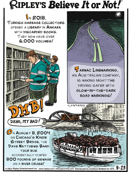 Ripley's Believe It or Not Comic Strip for September 23, 2023 