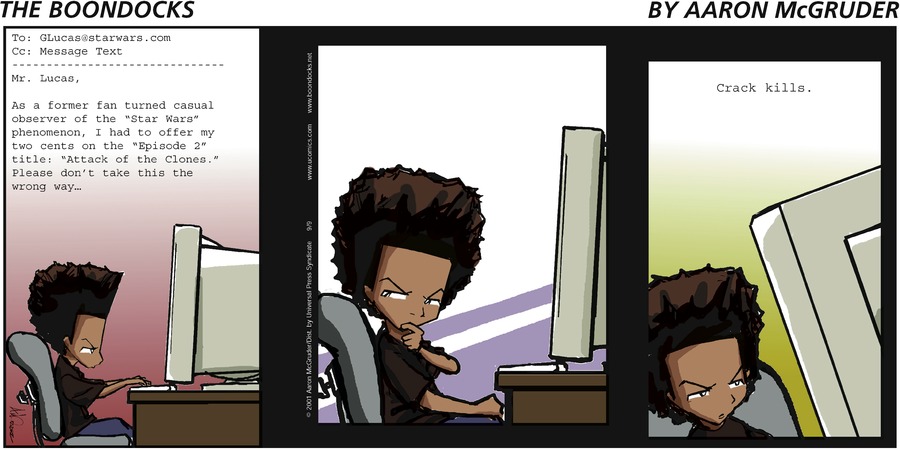 The Boondocks Comic Strip for September 09, 2001 