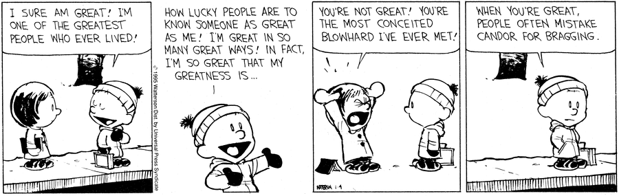Calvin and Hobbes Comic Strip for January 04, 1995 