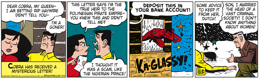 Rip Haywire Comic Strip for March 02, 2013 