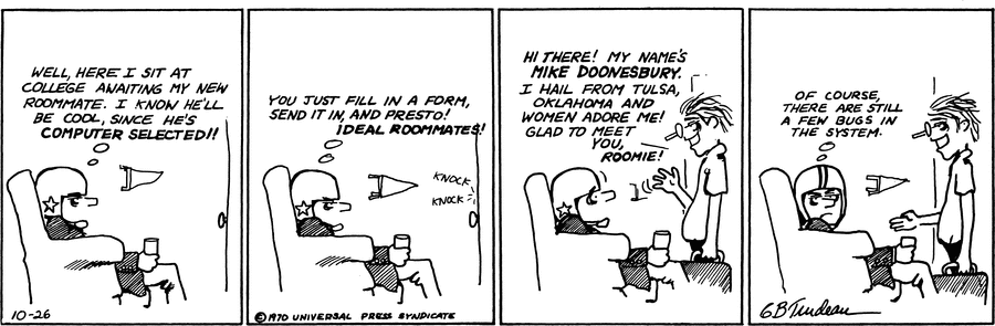 Doonesbury Comic Strip for October 26, 1970 