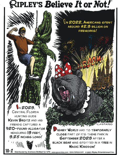 Ripley's Believe It or Not Comic Strip for October 02, 2023 