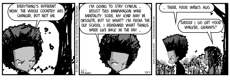 The Boondocks Comic Strip for October 01, 2001 