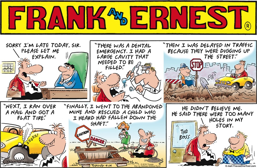 Frank and Ernest Comic Strip for April 14, 2019 