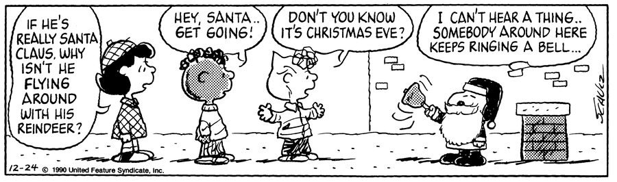 Peanuts Comic Strip for December 24, 1990 